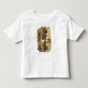 Small shope with artwork for sale on sidewalk toddler t-shirt
