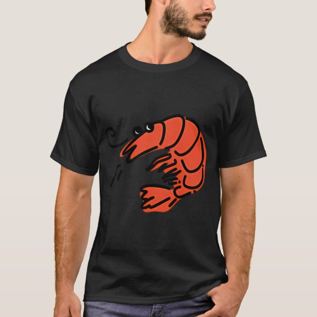 small shrimp, shellfish - retro design T-Shirt (Front)