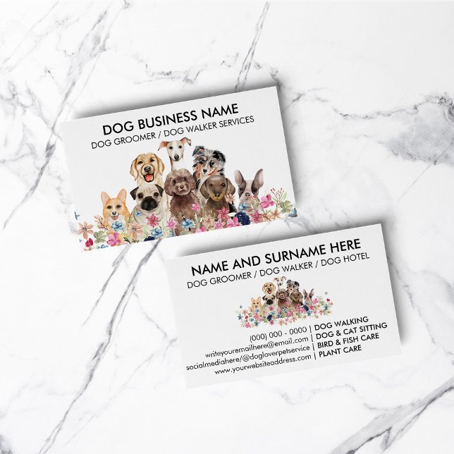 Small Size Medium Dog Trainer Business Card (Small Size Medium Dog Trainer Business Card)