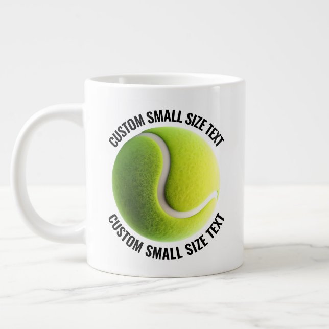 Small Size Personalized Text Giant Tennis Mug 20oz (Left)