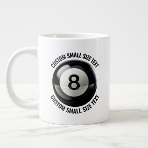Small Size Personalized Text Pool 8 Ball Custom Large Coffee Mug
