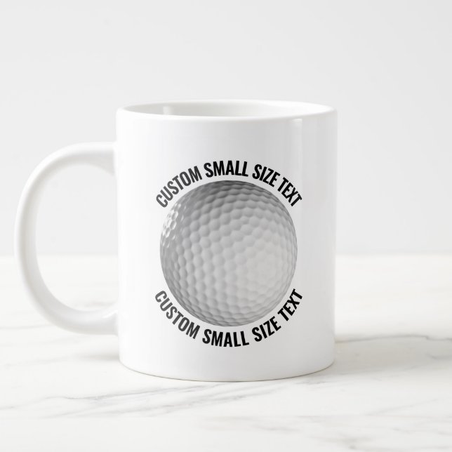 Small Size Personalized Text Tennis Ball Custom Large Coffee Mug (Left)