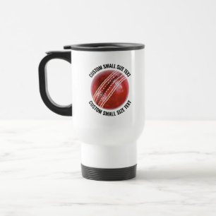 Small Size Personalized Text White Custom Cricket Travel Mug