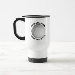 Small Size Personalized Text White Custom Golf Travel Mug