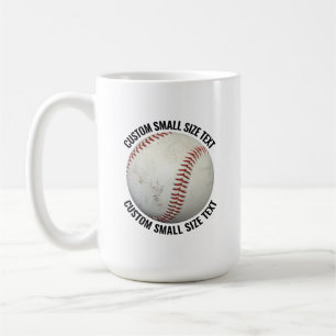 Small Size Text 15oz Personalized Baseball Mug