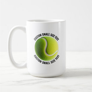Small Size Text 15oz Personalized Tennis Mug