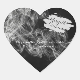 Small smoke heart marketing stickers