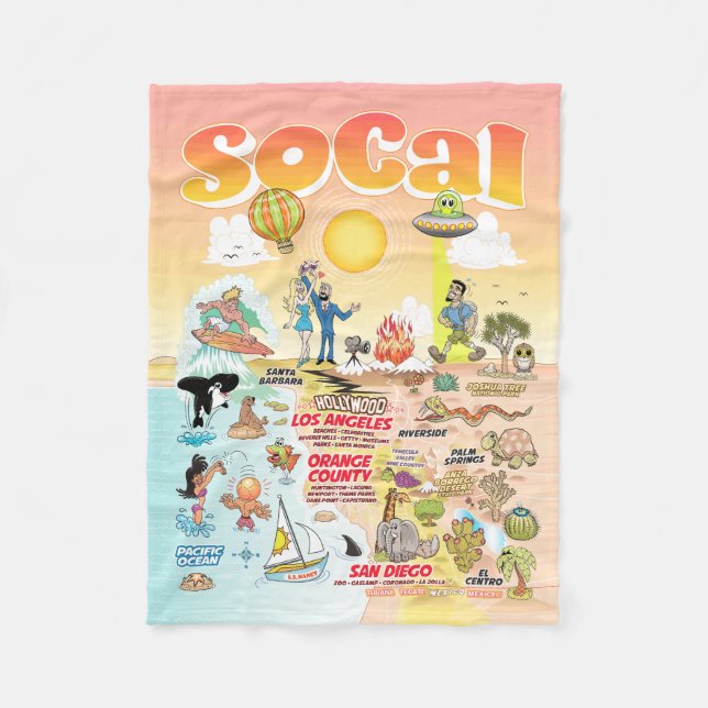 Small SoCal Fleece Blanket (Front)