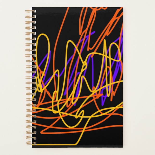 Small spiral planner with modern neon design  (Front)