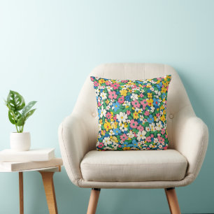 Small Spring Flowers Pattern Throw Pillow