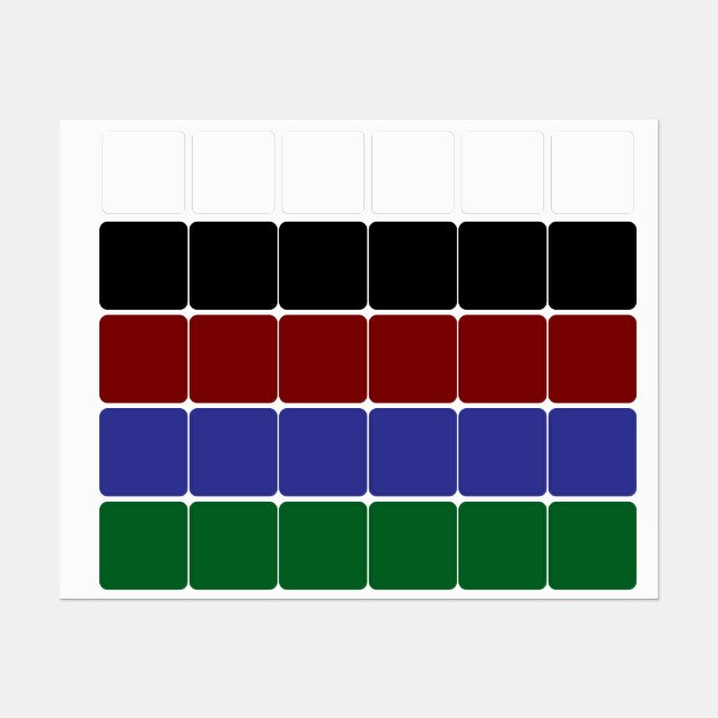 Small Square Clothing Labels in 5 Solid Colours (Sheet)