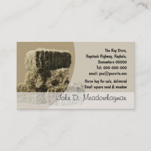 Small square hay bales stack business card