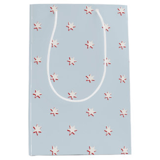 Small Star Print, Americana Red White Blue Medium Gift Bag