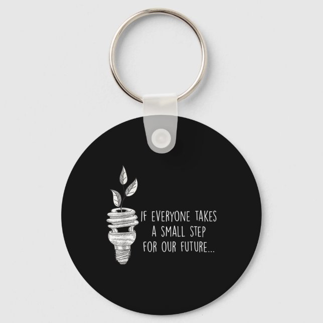 Small Step For Our Future Eco Environmental Protec Keychain (Front)