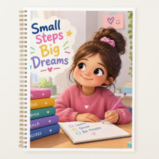 Small Steps Big Dreams Cute Kids Study Motivation Planner