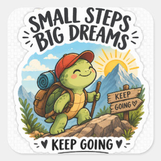 Small Steps Big Dreams Turtle Sticker | Cute Motiv