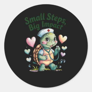 Small Steps Big Impact Nurse Turtle Art Sticker 