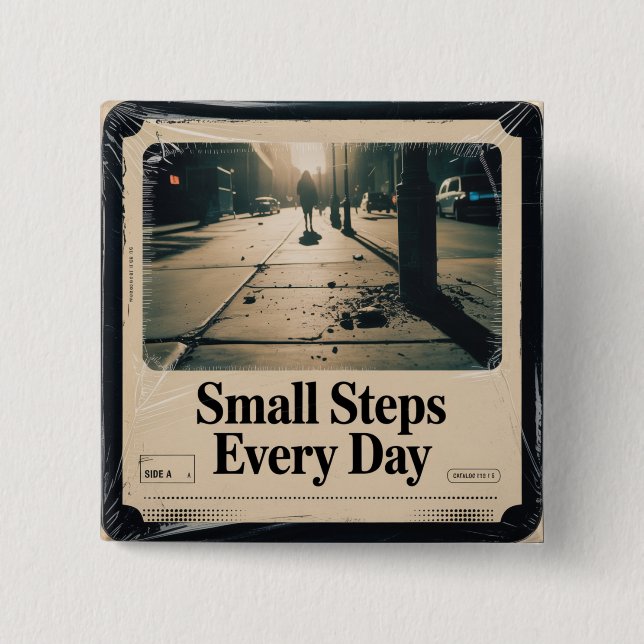 Small Steps Every Day 2 Inch Square Button (Front)