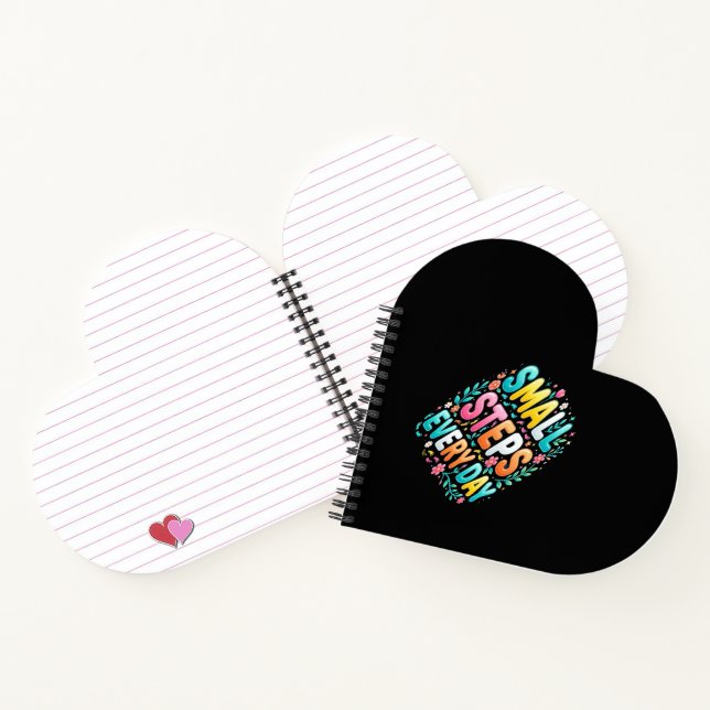 Small Steps Every Day | Motivational Typography Notebook (Inside)