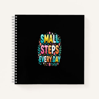 Small Steps Every Day | Motivational Typography Notebook