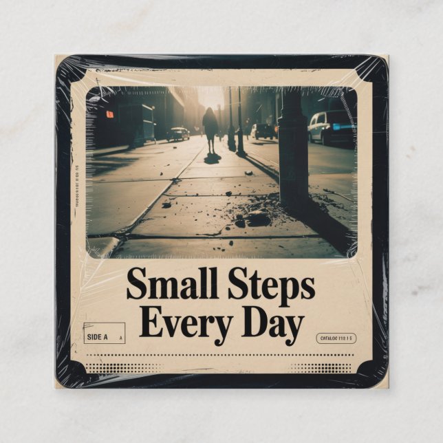 Small Steps Every Day Square Business Card (Front)