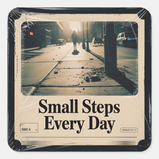 Small Steps Every Day Square Sticker (Front)