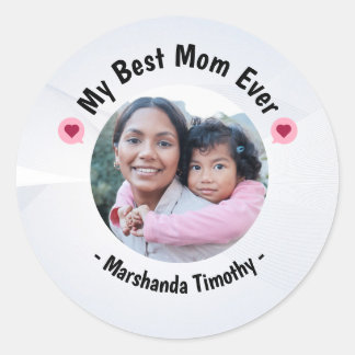 Small Sticker, Big Love Surprise Your Love Mom Classic Round Sticker
