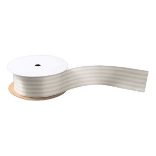 Small Stripes Beige Ivory Elegant Satin Ribbon