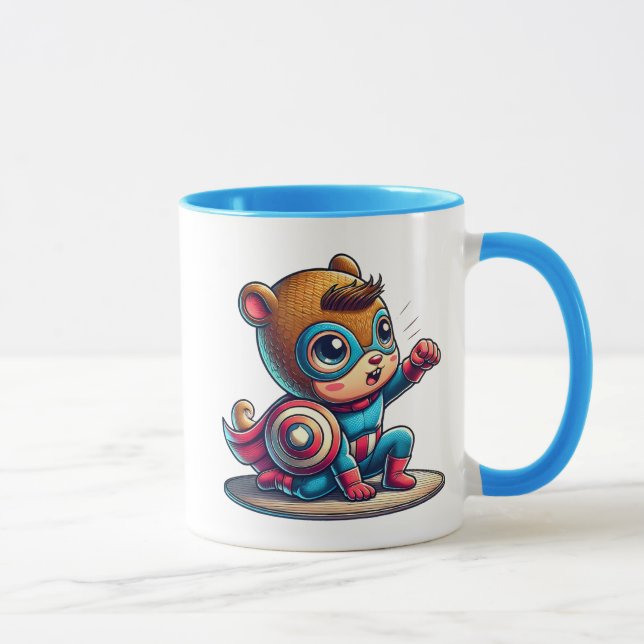 Small super hero child with shield. mug (Right)