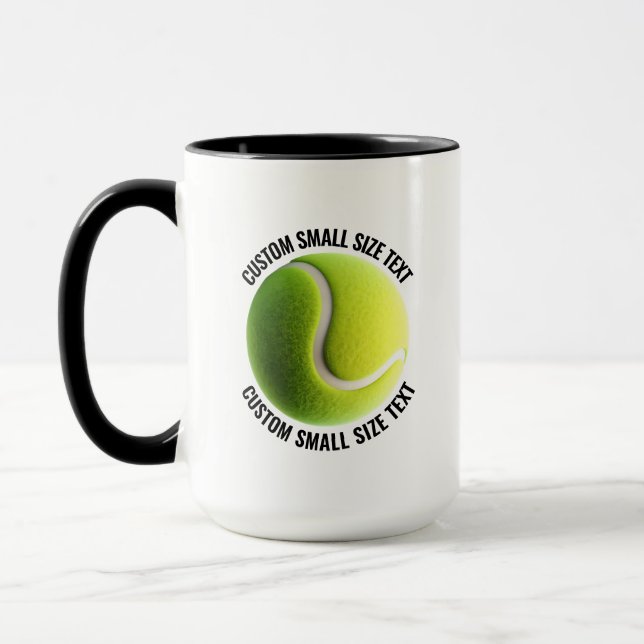 Small Text BLACK Combo 15oz Custom Tennis Mug (Left)