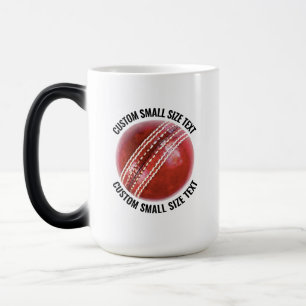 Small Text, Cricket Ball 15oz Custom Heat Changing Magic Mug