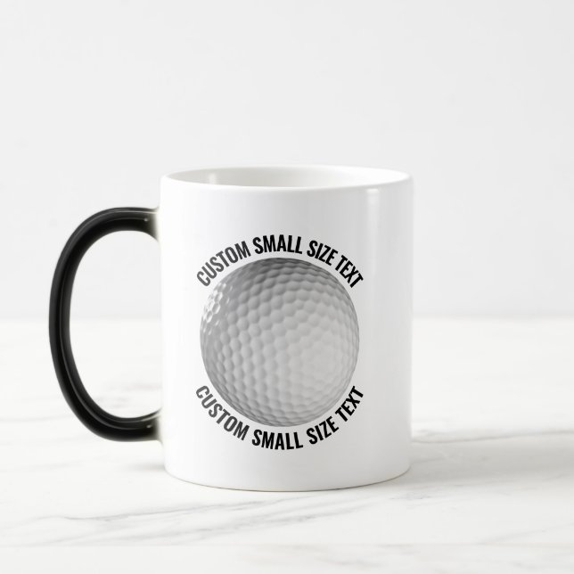 Small Text & Golf Ball 11oz Custom Heat Changing Magic Mug (Left)