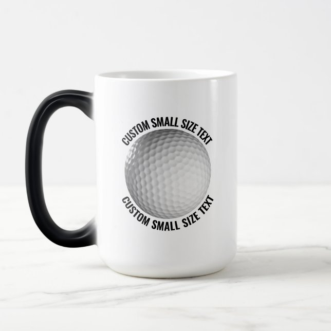 Small Text & Golf Ball 15oz Custom Heat Changing Magic Mug (Left)