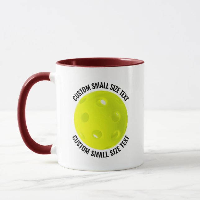 Small Text MAROON Combo 11oz Custom Pickleball Mug (Left)