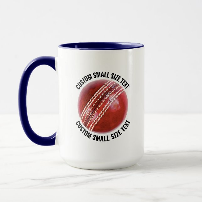 Small Text NAVY BLUE Combo 15oz Custom Cricket Mug (Left)