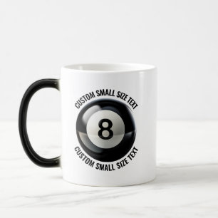 Small Text & Pool 8 Ball 11oz Custom Heat Changing Magic Mug
