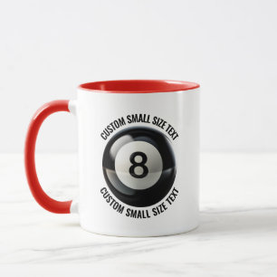 Small Text RED Combo 11oz Custom 8 Ball Mug