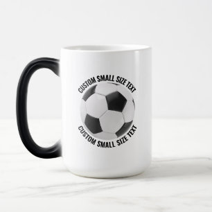 Small Text & Soccer Ball 15oz Custom Heat Changing Magic Mug