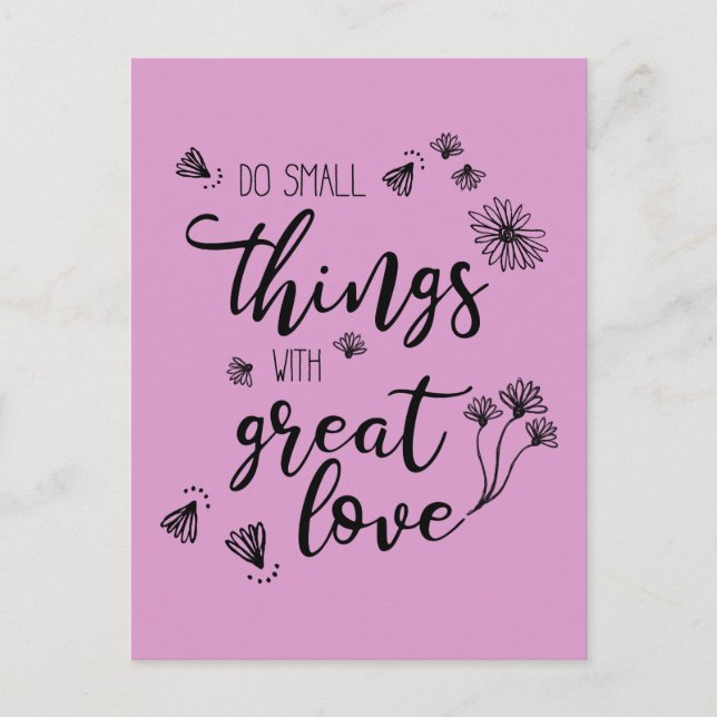 Small Things Quote customise colour Postcard (Front)