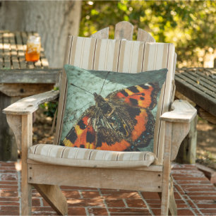 Small Tortoiseshell Butterfly  Outdoor Pillow