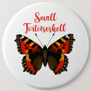 Small Tortoiseshell Butterfly Round Badge 6 Inch Round Button