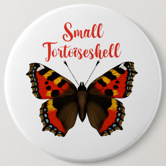 Small Tortoiseshell  Butterfly Round Badge 6 Inch Round Button