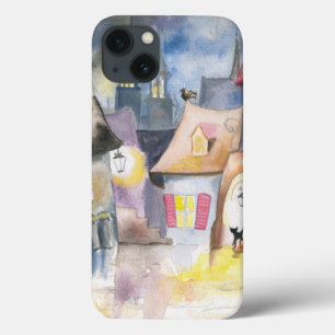 Small town at night iPhone 13 case