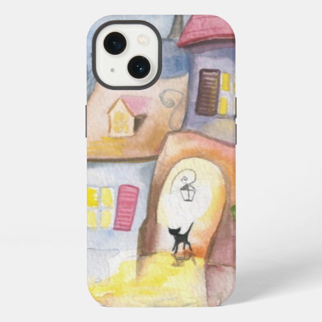 Small town at night iPhone case (Back)