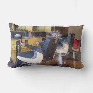 Small Town Barber Shop Lumbar Pillow