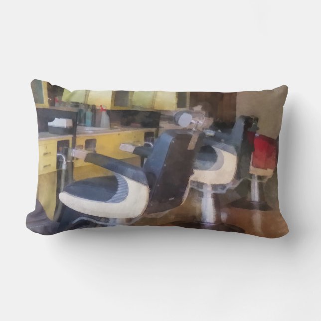 Small Town Barber Shop Lumbar Pillow (Front)