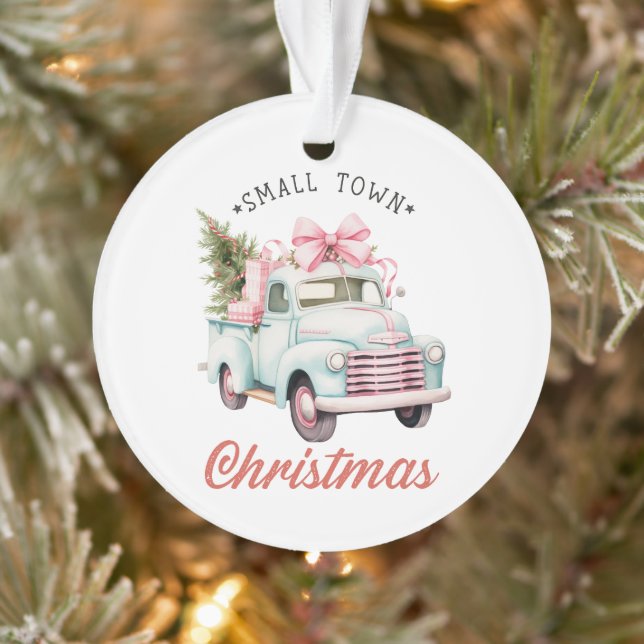 Small Town Christmas Vintage Truck Nostalgic  Ornament (Tree)