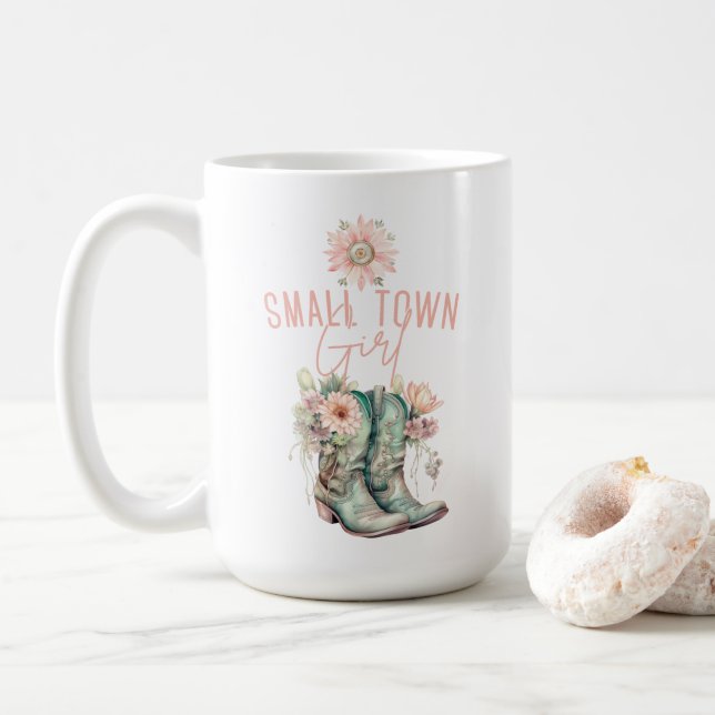 Small Town Girl Country Boho Vibe Coffee Mug (With Donut)