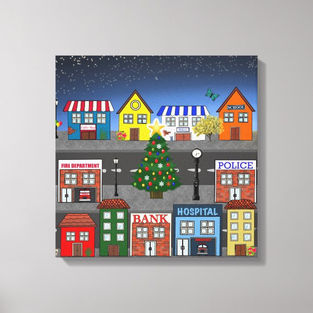 Small Town Neighbourhood Canvas Print (Front)