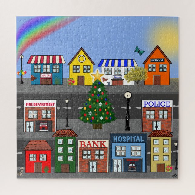 Small Town Neighbourhood | Daytime  Jigsaw Puzzle (Vertical)